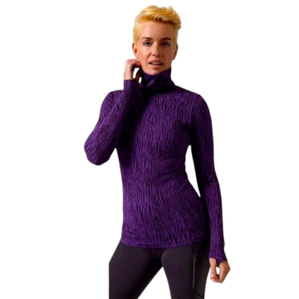 Athleta Flurry Elemental Turtleneck Long Sleeve Top Purple